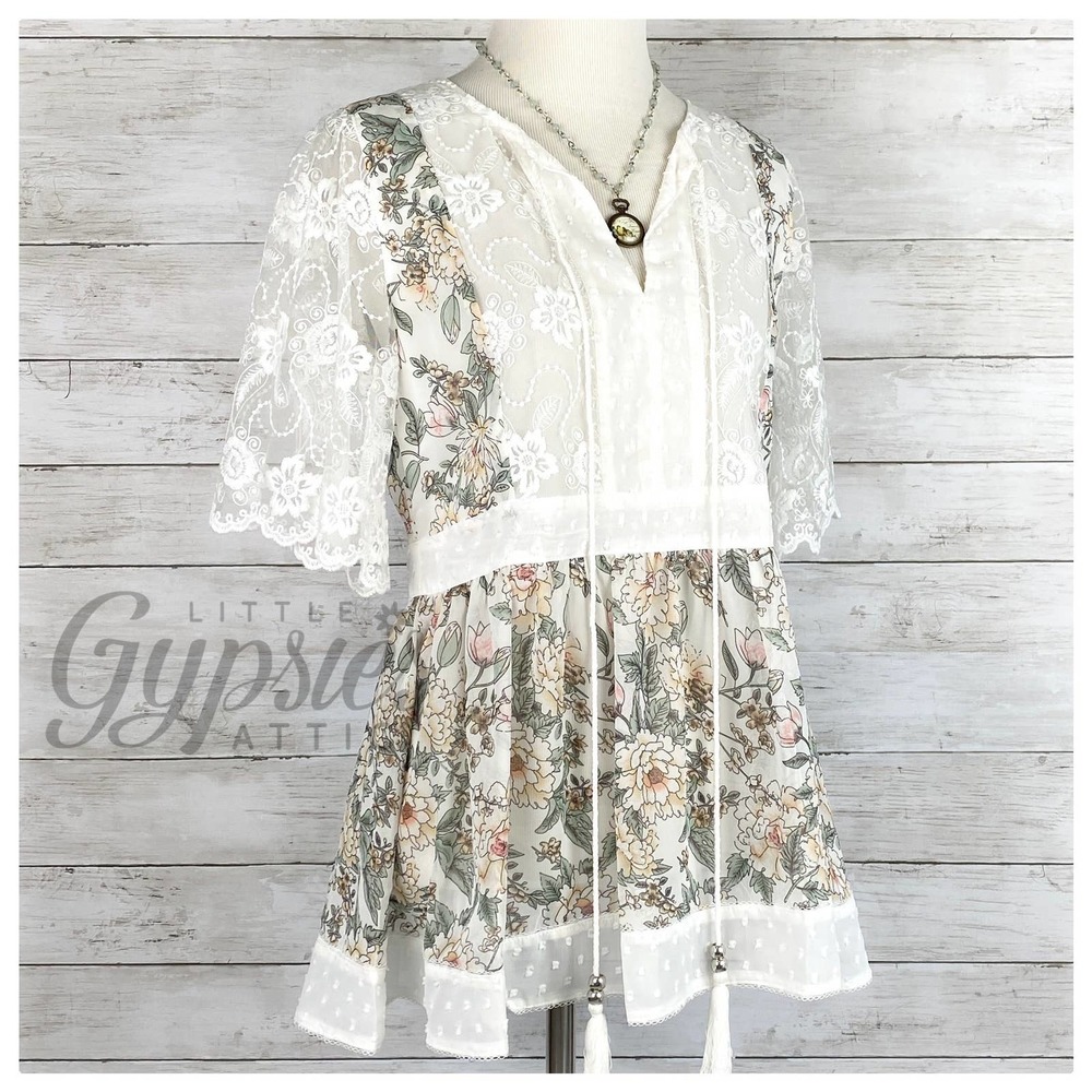 POL Cottagecore Peplum Tunic Top - Picture 6 of 10